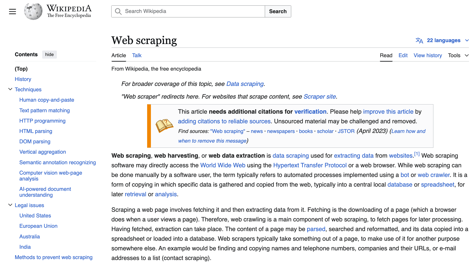 Wikiscraper